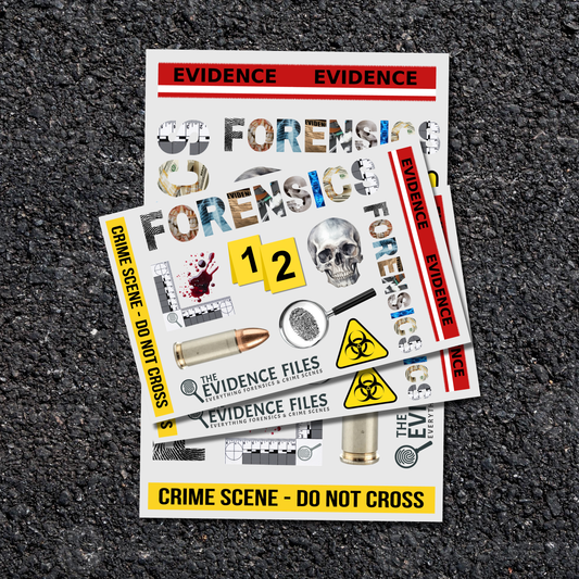 Forensic-Themed Sticker Sheet — 11 Premium Stickers Per Sheet!