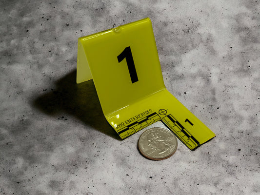 1 PACK - Miniature Crime Scene Evidence Marker Placard