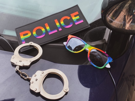 1 PACK - Pride Police VELCRO® PVC All-Weather Rainbow Patch Set 9.8" wide by 3.9" tall